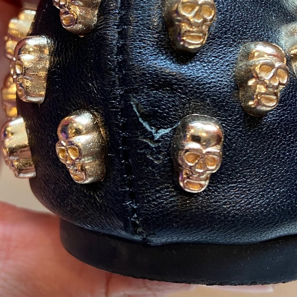 Jeffrey Campbell Black and Gold Studded Loafers - Picture 11 of 12